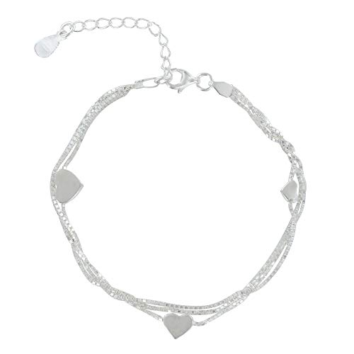 Bracelet Argent 925 Les Poulettes Bijoux maille trois rangs chic