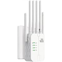 Ripetitore WiFi,Amplificatore di Segnale Wi Fi,6 Antenne,2 Porte LAN,WiFi Extender,Modalità Ripetitore/Router/AP,Range Extender Wifi Domestico e Ufficio con Copertura Fino a 10000 Piedi Cubi
