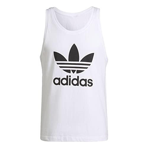 adidas Originals Men's Adicolor Trefoil Tank Top, White/Black, X-Small