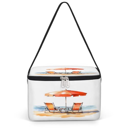 GzLeyigou Hawaii Beach Summer Lunch Bags for Women Men 9 Cans, Hot & Cold Food Delivery Bag Insulated Grocery Bag Insulated Lunch Box Beach Chair Cooler Bag for Office Work Picnic Beach