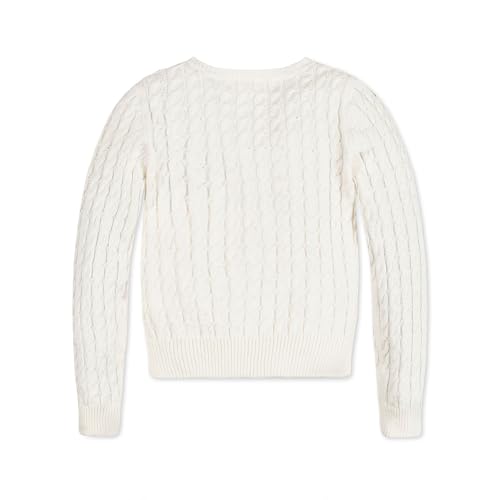 Image of Hope & Henry Girls' Long Sleeve Fancy Cardigan Sweater with Stripe Trim
