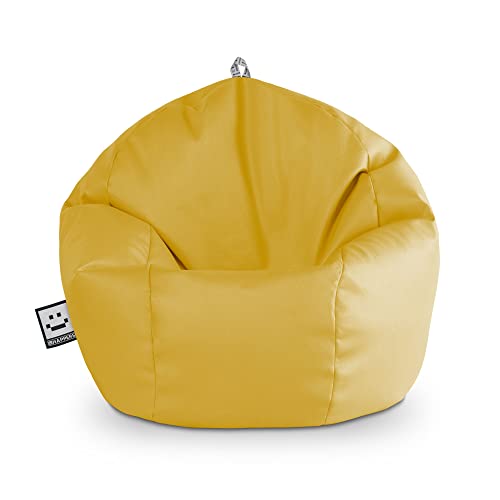 HAPPERS Puff Pelota Polipiel Interior Mostaza