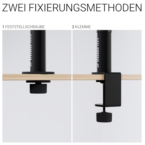 Sprenger Audio Professioneller DJ-Player-Ständer mit Klemm- und Durchsteck-Montage – Kompatibel mit Pioneer XDJ 700 bis CDJ 3000 und Denon-Modellen – Stabil & Vielseitig