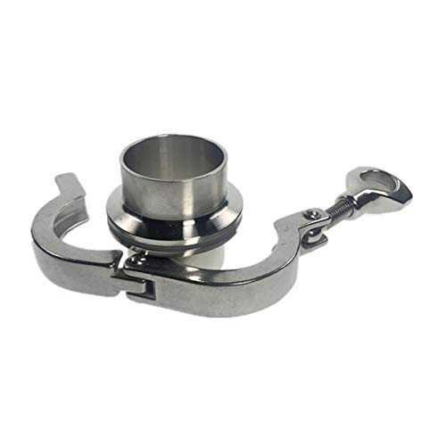 Części sanitarne, SS304 Sanitarny kołnierz rurowy spawany z tuleją zaciskową Triclamp z uszczelką PTFE lub silikonową 19-159 mm(3pcs 38mm)