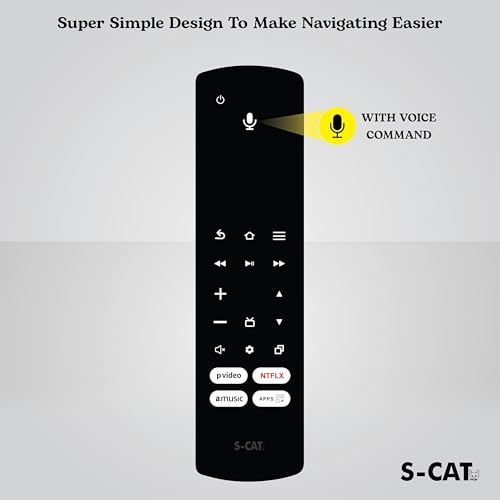 Image of S-CAT Compatible with Amazon Basics /Onida /Croma Fire Tv Remote only Suitable with Voice Command Not Recommended for FireTv Stick Device (Pairing Must, Contact Customer Care for Difficulty in Pairing)