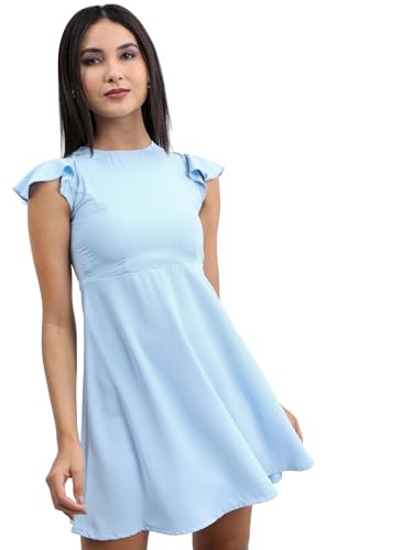 Image of Tokyo Talkies Women's Short Sleeves Round Neck Solid Dresses | Stylish| Casual