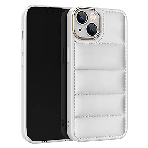 Modna kurtka puchowa Odporna na wstrząsy obudowa do iPhone'a 14 ProMax 13 11 12 Pro Max 13 14 Plus Pro Poszycie Ochrona obiektywu Miękka tylna pokrywa, biała, do iPhone'a 14 Pro