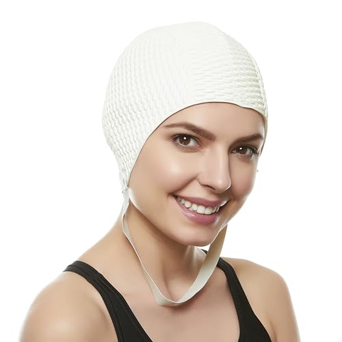 Latex Swim Cap - Women Stylish Swimming Cap Great for Ladies, Perfect to Keep Hair Dry - Suitable...