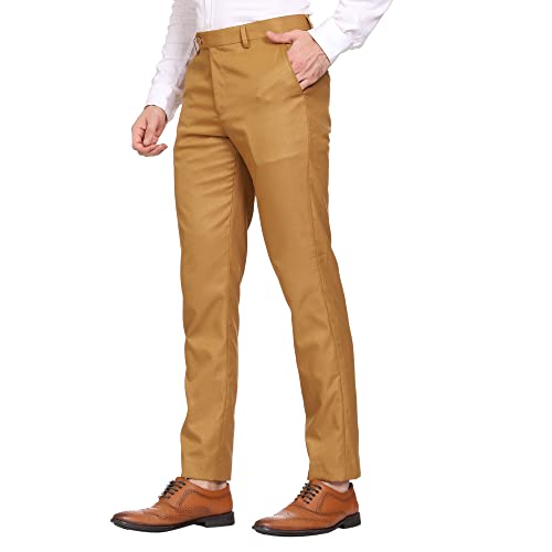 Image of MALENO Men's Diamond Textured Regular Fit Trouser | Soft and Breathable Fabric | Trousers for Office, Party