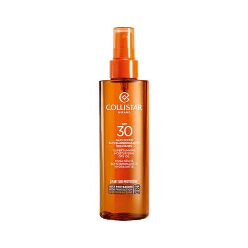 Collistar feuchtigkeitsspendendes Superbräunungs-Trockenöl LSF 30 intensiviert die Bräune und schützt vor Salzen für Gesicht und Hals wasserfest 200 ml