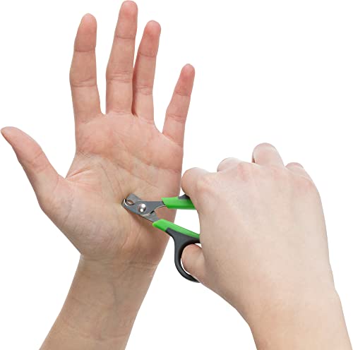 TRIXIE Krallenschere für Kleintiere - rostfreier Edelstahl - gummierter Kunststoffgriff - schwarz/grün - 8 cm - 6285
