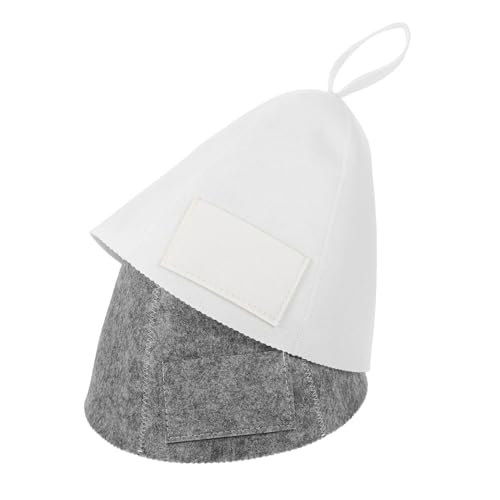 Veemoon 2 Piezas Gorro de Sauna de Fieltro con Unisex Protección Térmica para Hombres y Mujeres Accesorios de Baño Versátiles Gris y Beige y Ducha