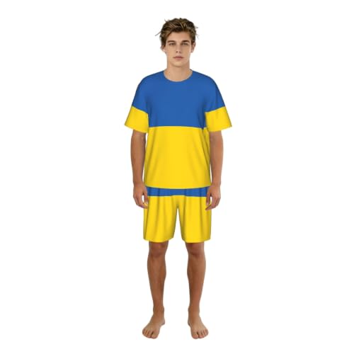 Pyjama court homme imprimé Ukraine : fini les nuits d'été trop chaudes