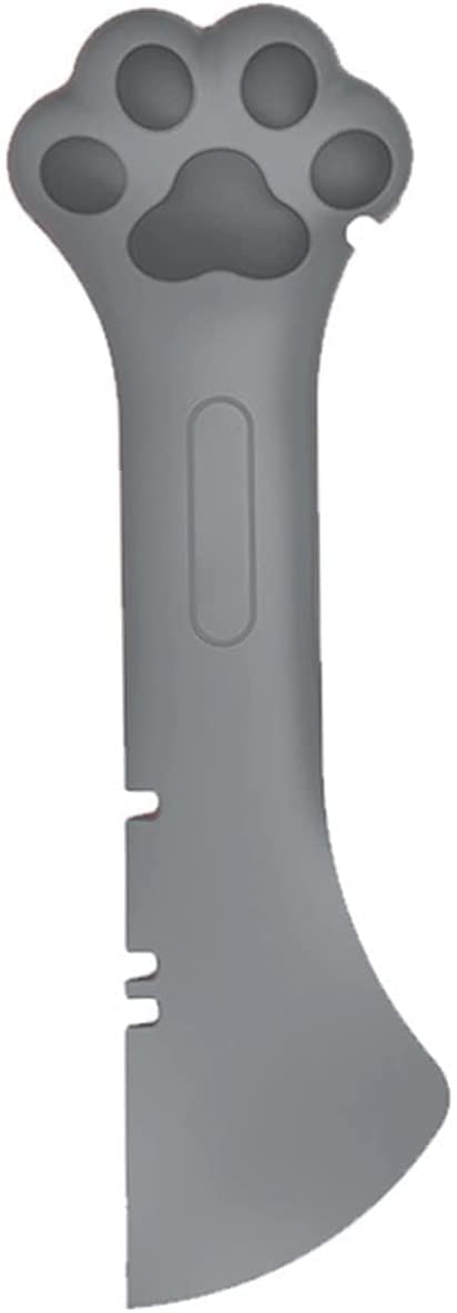 Can Opener, Pet Canned Spoon Jar Opener Kitten Puppy Feeding Lining Scoop Cat Paw Shaped Cat Dog Feeder Shovel Multifunctional Can Opener for Pet (Grey)