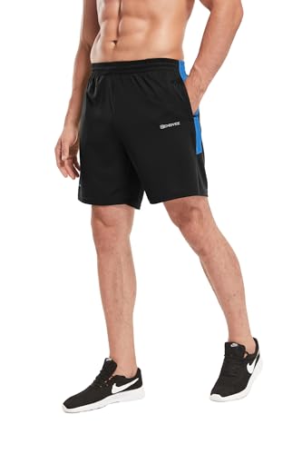 ZENGVEE Men's 2 Pack Sport Shorts Gym Athletic Shorts with Zip Pockets Quick Dry for Jogger,Trainning,Workout(20515-Black Navy-XL) - Image 9