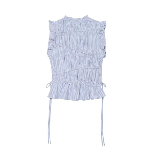 Chaleco de verano casual para mujer elástico sin mangas a rayas 2
