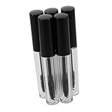 SHERCHPRY 5 Piezas Tubo de Rímel Vacío con Varita Reutilizable Transparente Envase Compacto Prueba de Fugas para Crema de Pestañas para Viajes y DIY