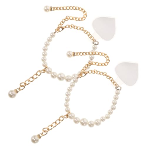 TOVINANNA Shoe Lace Accessories High Heels Shoe Belt Pearl Straps for Quick Installation Elegant Pearl Band for Women