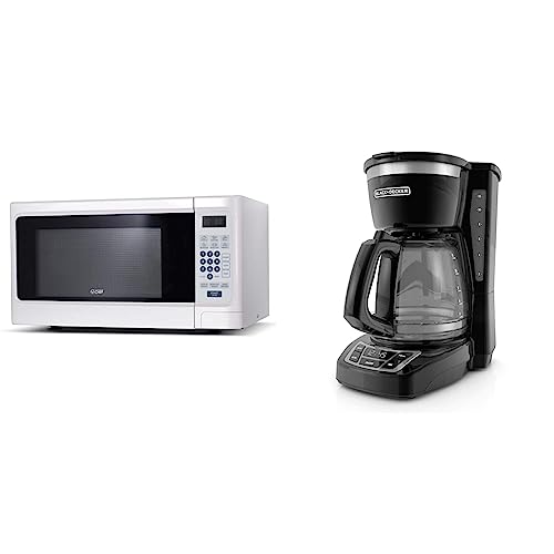 Image of Commercial Chef Countertop Microwave, 1.1 Cubic feet, White & Black+Decker CM1160B 12-Cup Programmable Coffee Maker, Black/Stainless Steel