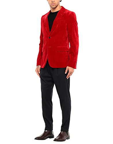 Costume deux pièces en velours pour homme avec veste à deux boutons et pantalon élégant