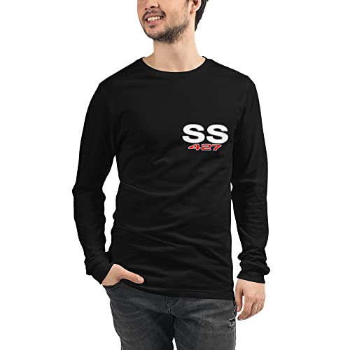 JG Infinite 1967-1969 Camaro SS 427 Rear Panel Chevy Muscle Car Unisex Long Sleeve Tee Black