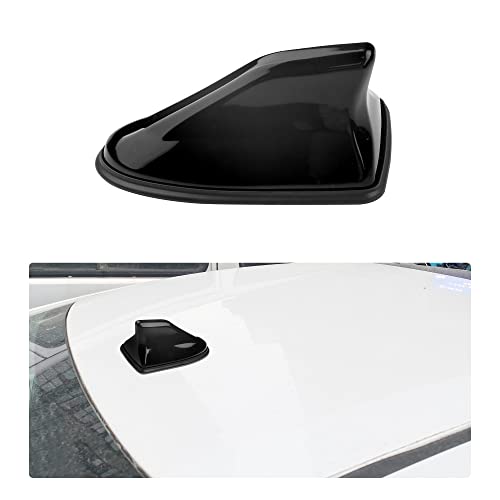 Car Shark Fin Antenna Cover - Stylish Shark Antenna for Car Decorations,Waterproof Antenna Cover Replacement Automotive Exterior Accessories for Signal Stabilization (Black)