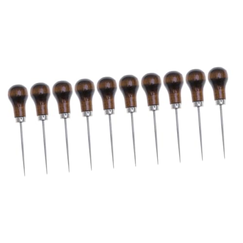 ARTIBETTER 2sets Wooden Sewing Tailors Awl Tool Scratch Awl Compact Portable Sturdy Wear Resistant for DIY Projects 5pcs*2