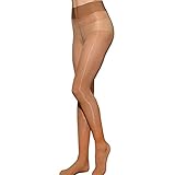 HTRUIYA Women's Oily Shiny Control Top Pantyhose Seamless Sheer Tights 8 Denier High Waist Gloss Stockings-Brown