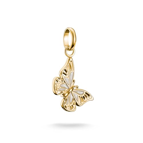 THOMAS SABO Charm-Anhänger Schmetterling Connect vergoldet 18k Vergoldung Recyceltes 925 Silber Kaltemail