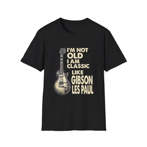 Funny Gibson Les Paul Guitar t-Shirt for Grandpa, for him, I'm not Old I'm Classic Shirt for dad