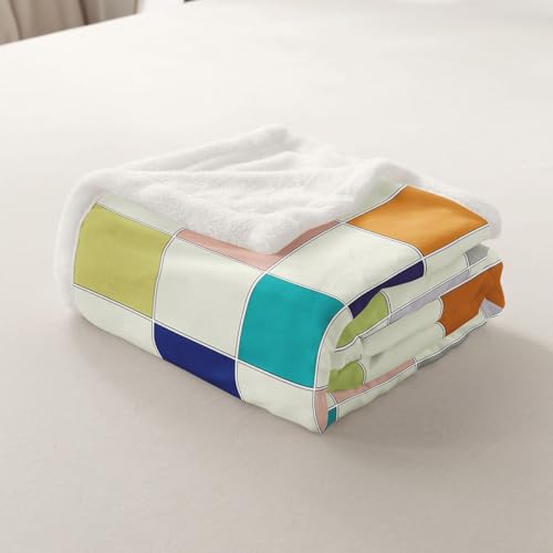 Image of Erosebridal Kids Rainbow Checkered Throw Blanket Colorful Plaid Grids Fleece Bed Blanket Baby 30 inchX40 inch Funky Checkerboard Sherpa Blanket for Boys Girls Teen Geometric Gingham Aesthetic Flannel Blanket