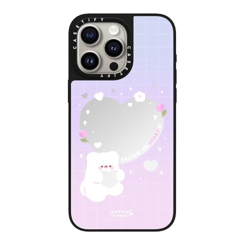 Coque miroir iPhone 15 Pro Max CASETiFY compatible MagSafe argent et noir