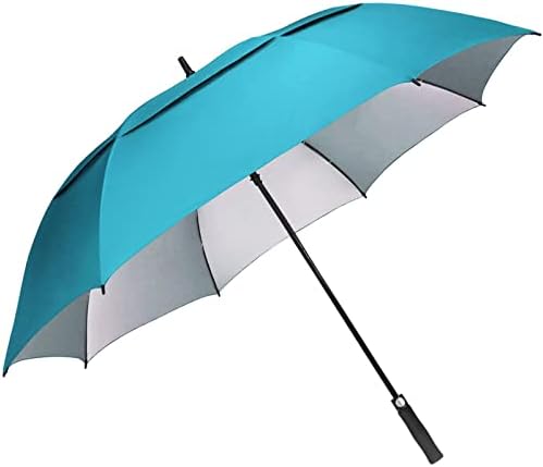 G4Free 68 inch Oversize Windproof Automatic Open Golf umbrella Double Canopy Vented Waterproof Large UV Sun Protection Stick Umbrellas (Sky Blue)