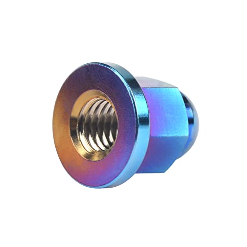 Image of Titanium M6 M8 M10 Dome Head Acorn Nuts for Bicycle Motorcycle Exhaust Pipe Car Pack of 6 (M8, Burning Blue)