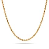 BRIJEWNES Gold Chain for Men Gold Necklace, 5mm Sterling Silver Clasp Gold Necklace for Men 20 Inch