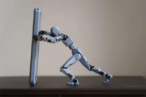 Image of VAALI Dummy 13 Action Figure Fully Assembled T13 Articulated Robot Toy with 12 Accessories (Swords Guns Extra Hands) 3D Printed Poseable Desktop Figure for Stop Motion Artists Gamers 5.4 inch (Grey)
