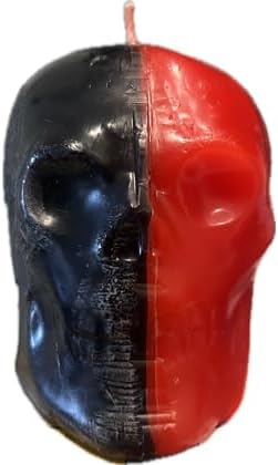 Skull Double Action RED/Black Image Figure Candle Vela CRANEO Cuello Wicca Pagan Spell Hoodoo 5.5"