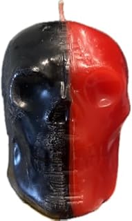 Skull Double Action RED/Black Image Figure Candle Vela CRANEO Cuello Wicca Pagan Spell Hoodoo 5.5"