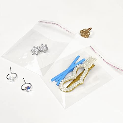 Morepack 7.6x7.6cm(3x3인치) 쿠키 백 투명 셀프 밀봉 셀로판 간식 가방 200개 — 사진 3