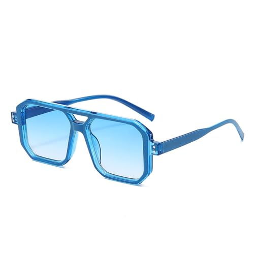 Lunettes de soleil rétro carrées UV400 homme femme avec verres dégradés transparents