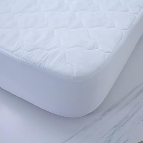 Purpura Home Protector de Colchón Acolchado Antiácaros Impermeable, Cubrecolchón, Confortable, Varias Medidas (Blanco Optico, Cama 150-150x190/200 cm (Altura hasta 25cm))