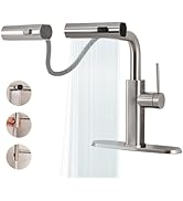 ANDY STAR Brushed Nickel Kitchen Faucet, 3 Modes Function Waterfall Kitchen Faucets with Pull Dow...
