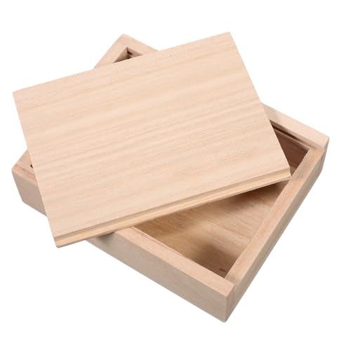 FOYTOKI Wooden Worm Box with Sliding Lid, Portable Live Bait Storage Container for Worms and Trout Bait, Moisture Retention and Breathable Design, for