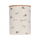 Pearhead Bone AppΓ©tit Ceramic Dog Treat Jar with Airtight Wooden Lid β Cute & Stylish Pet Treat Canister Keeps Dog Snacks Fresh β Durable, Easy-to-Clean Design, Kitchen Counter DΓ©cor, 4 Cup / 32 oz