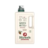 Hirsch Waschmittel Gel Zirbe 2,7 L – Universalwaschmittel mit Zirbenduft – 60 Waschgänge – für Bunt- & Weißwäsche