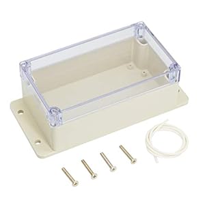 Image of LeMotech ABS Plastic Junction Box Dustproof Weatherproof IP65 Electrical Box Universal Project Enclosure Pale Grey with PC Transparent Clear Cover and Fixed Ear 6.2 x 3.5 x 2.5 inch (158 x 90 x 64 mm)