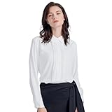 [SPRING SEAON] シャツ レディース ピンタック ブラウス 長袖 とろみワイシャツ ゆったり 大きいサイズ ノーアイロン オフィス カジュアル ファッション 通勤 日常 高通気性 ホワイト M