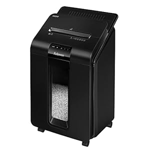Fellowes Automax 100 m, automatische papiervernietiger voor 100 vellen (10 vellen handmatig), mini-cut (P-4), Silentshred, voor thuiskantoor en kleine kantoor