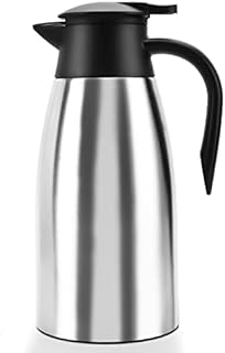 Laicky 68 Oz Stainless Steel Thermal Coffee Carafe, Double Walled Vacuum Flask Insulated Coffee Kettle 24 Hour Heat Cold Retention, 2 Liter Tea Water Coffee Dispenser Milk Pot Jug Thermos Bottle