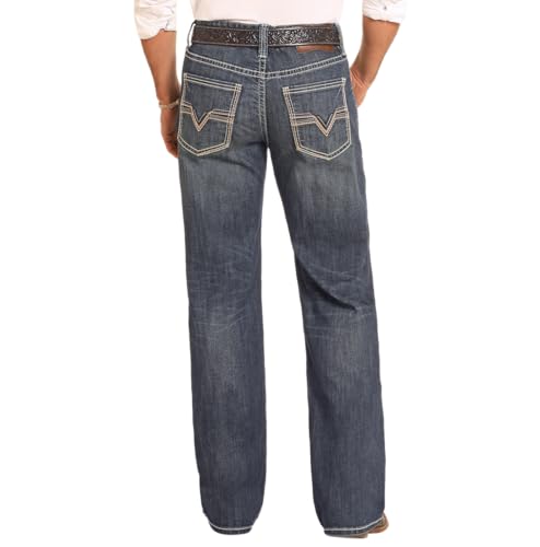 Rock & Roll Denim Men's Relaxed Fit Raised V Straight Leg Jeans